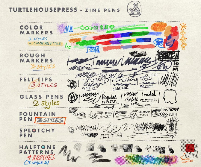 图片[2]-Procreate Zine笔刷包 多样风格适配独立刊物创作 呈现复古手工质感-25虚拟网