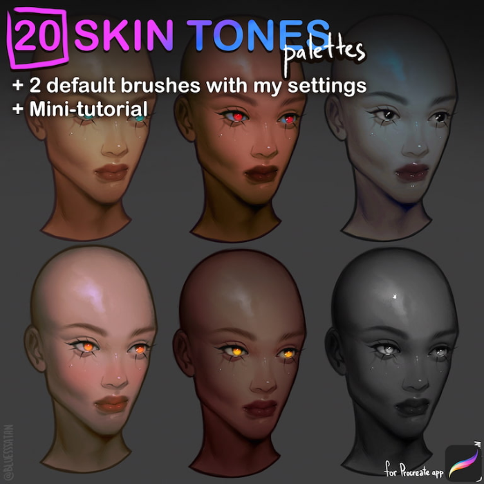 Procreate人像皮肤色卡套装 Julia Razumova专业肤色资源包-25虚拟网