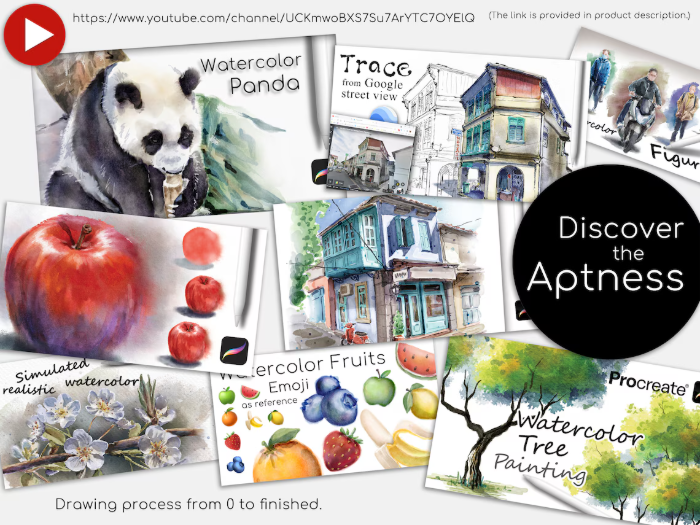 图片[14]-Procreate MC水彩画笔组 写实风格真实水彩效果与场景创作数字工具-25虚拟网