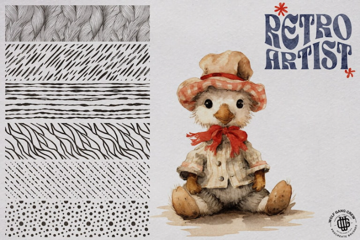 图片[13]-Procreate 复古艺术画笔套装 复古风格墨水与水彩质感创作数字工具-25虚拟网