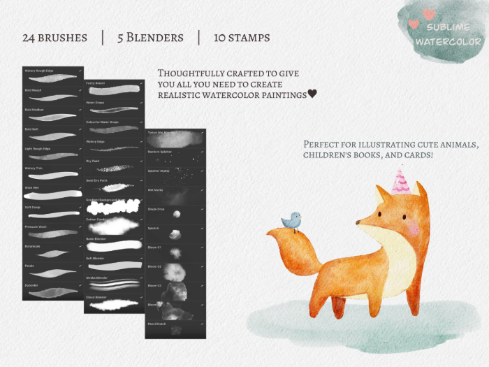图片[9]-Procreate 卓越水彩笔刷套装 写实风格逼真水彩效果与多元创作数字工具-25虚拟网