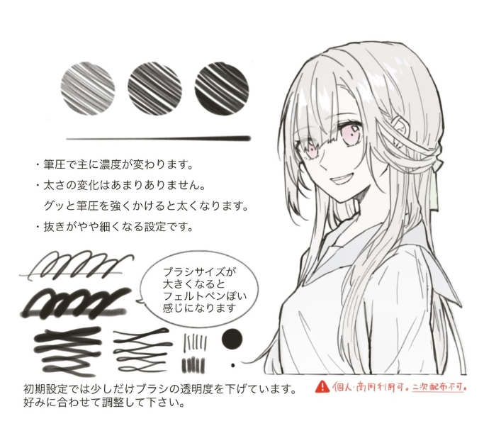 图片[2]-Procreate 签字毡头笔刷 签字笔与毛毡笔质感 适配线稿与插画表现-25虚拟网