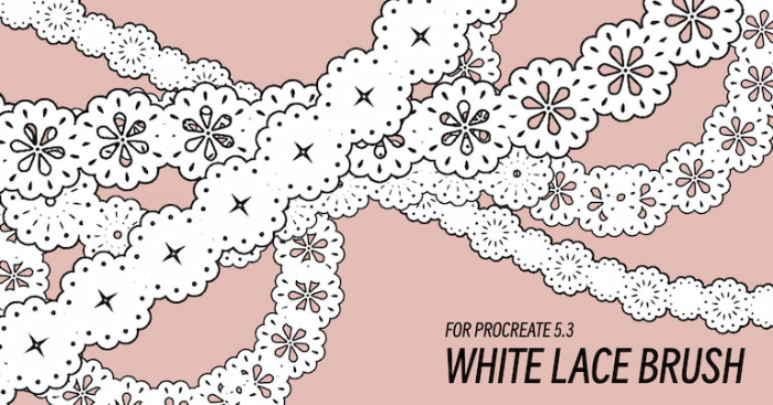 Procreate レースブラシ(蕾丝笔刷)套装 3种装饰质感 适配设计与服装创作-25虚拟网