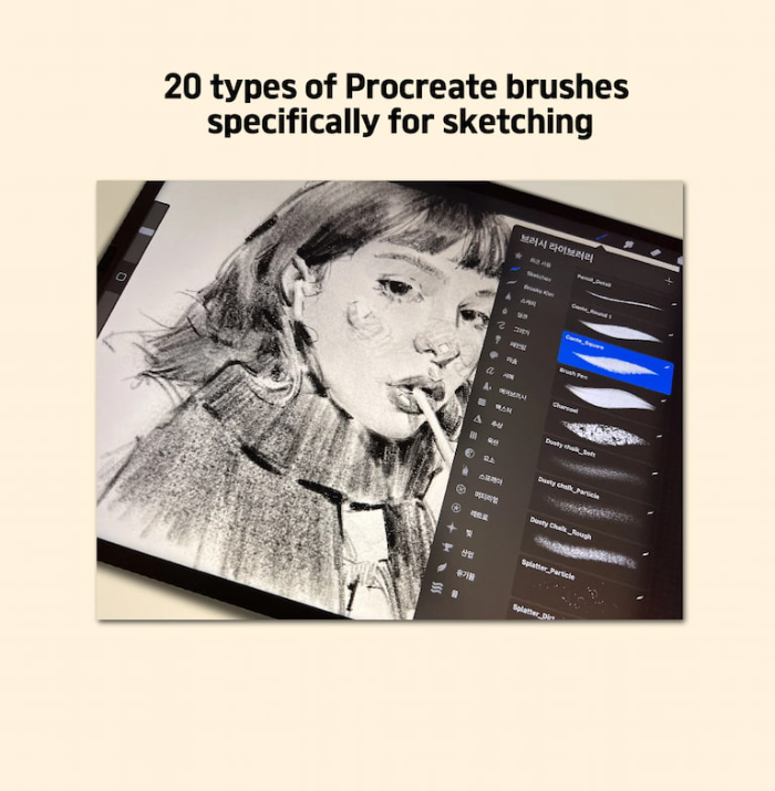 图片[10]-Procreate Brooks Kim 20 Sketch Pencil Brushes（20支素描铅笔笔刷）套装 写实素描质感 适配人像与速写创作-25虚拟网