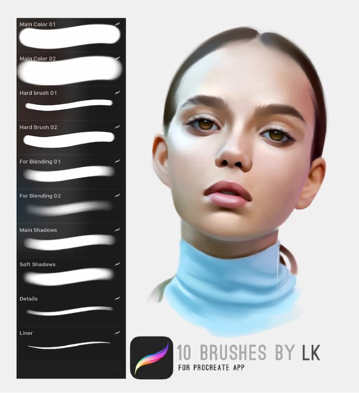 图片[2]-Procreate Lisa Kansky基础人像笔刷组 写实风格人像铺色与细节表现数字工具-25虚拟网