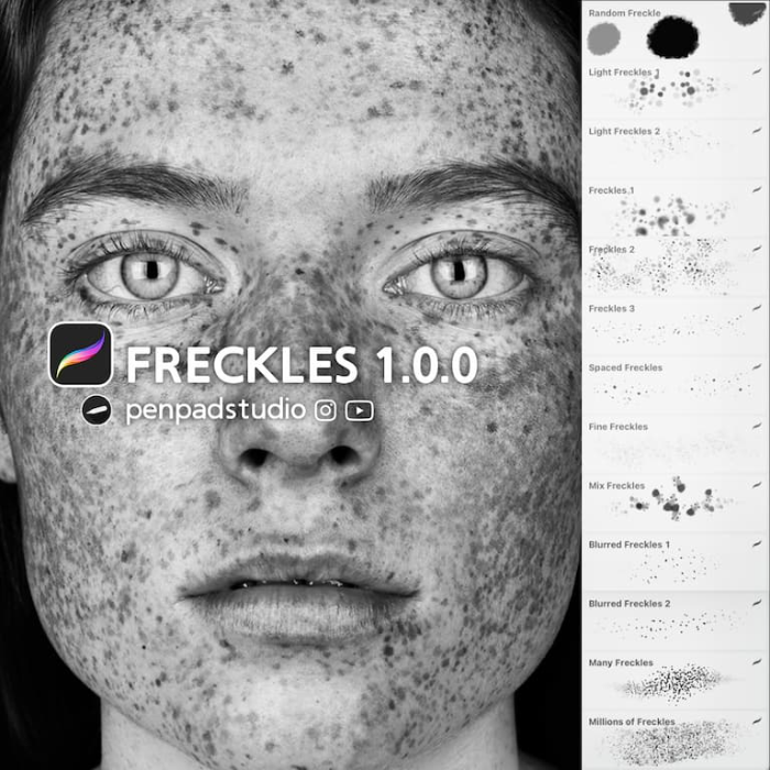 图片[2]-Procreate Penpadstudio欧美人脸雀斑笔刷套装 写实风格面部雀斑质感表现数字工具-25虚拟网