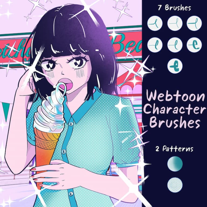 图片[7]-Procreate 网络漫画人物角色笔刷组 动漫风格网络漫画角色创作数字工具-25虚拟网