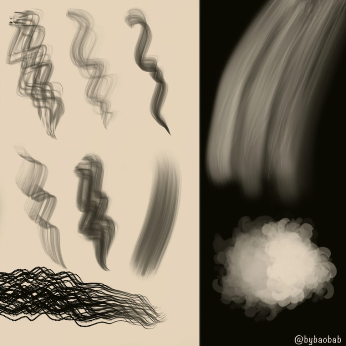 图片[8]-Procreate bybaobab头发笔刷组 写实风格发丝质感与造型创作数字工具-25虚拟网