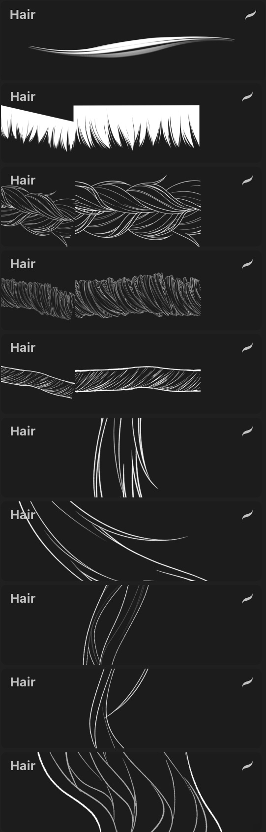 图片[5]-Procreate Attki漫画头发笔刷组 动漫风格头发造型与细节表现数字工具-25虚拟网