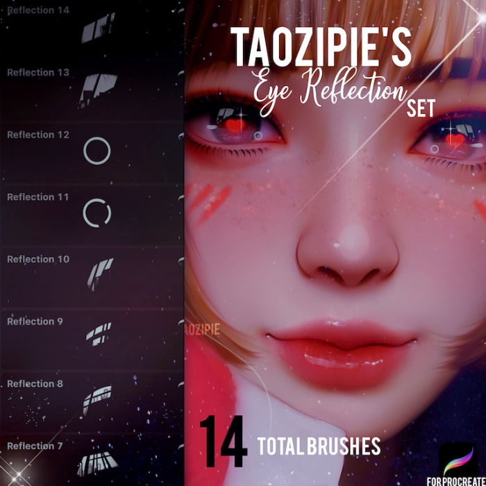 图片[3]-Procreate Taozipie眼睛映像笔刷组 写实风格眼部反光与光泽表现数字工具-25虚拟网