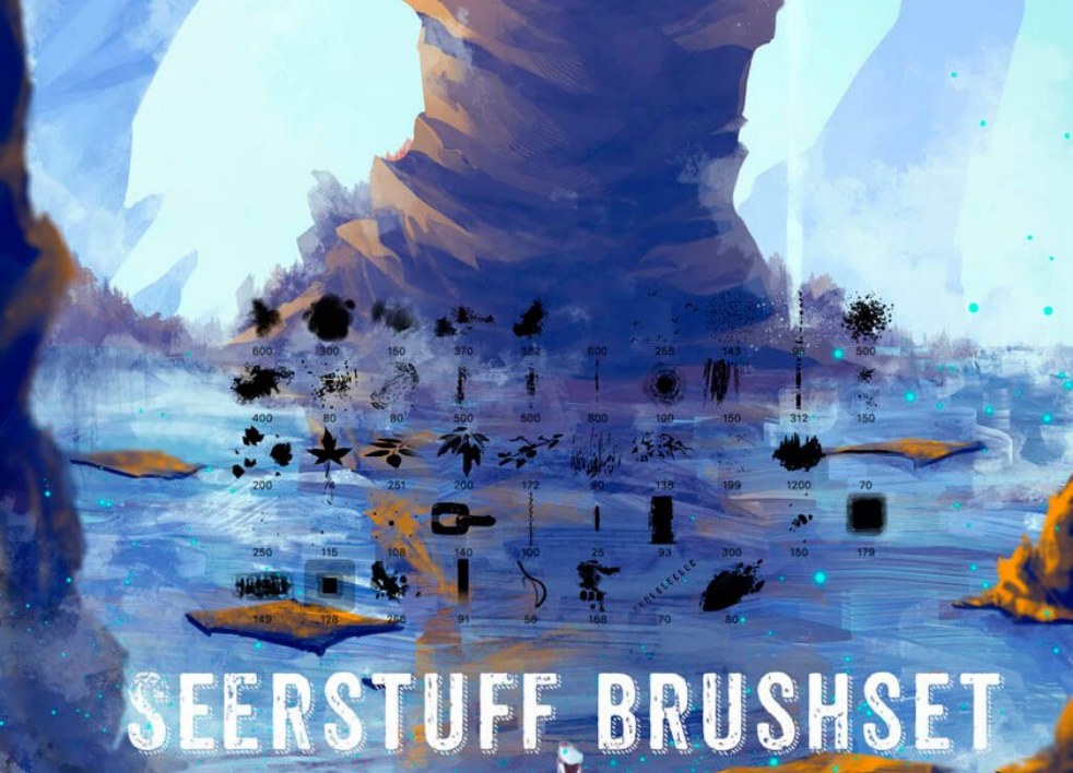 专业CG艺术插画手绘元素PS笔刷 - 包含高品质CG艺术插画手绘元素样式,兼容Photoshop全版本-25虚拟网