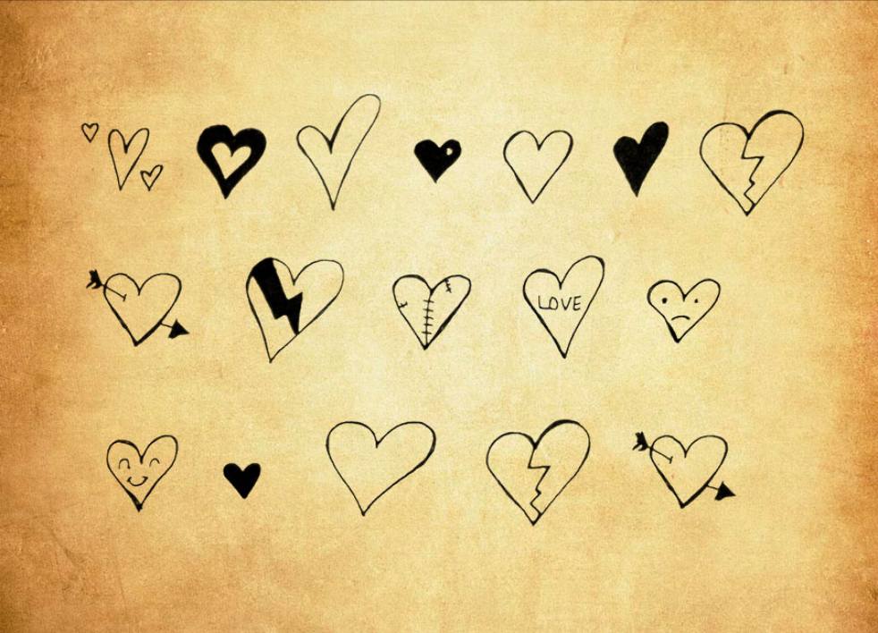 七夕节可爱的心形图案PS笔刷 - 优质七夕节可爱的心形图案设计素材，适配Photoshop各类创作场景-25虚拟网