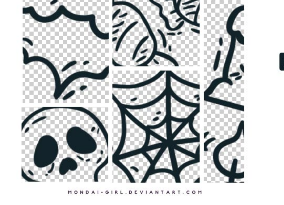 优质万圣节线条状图形PS笔刷下载 - 提升万圣节线条状图形设计效率，新手也能轻松上手-25虚拟网