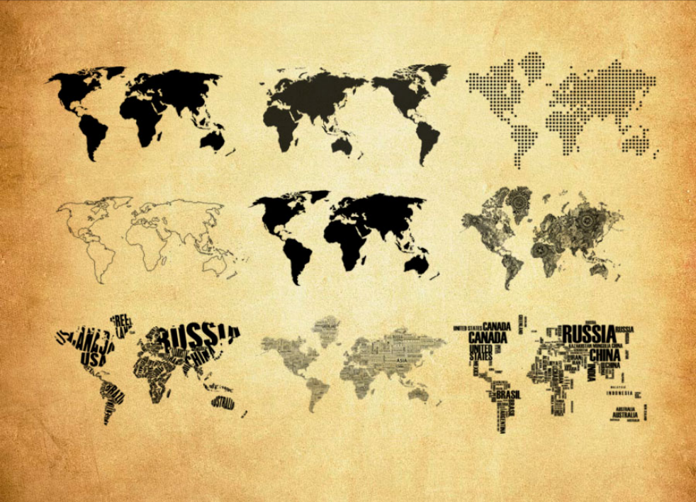 世界版图和世界地图PS笔刷 - 专业世界版图和世界地图设计素材,适配Photoshop各类创作场景-25虚拟网