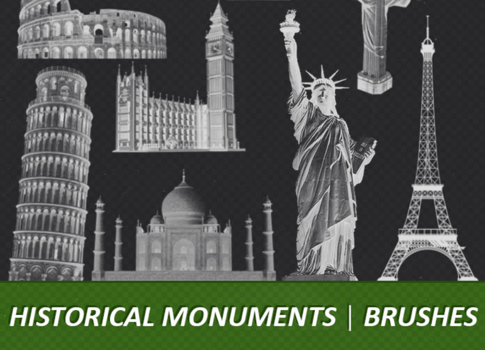 世界知名建筑物PS笔刷 - 专业世界知名建筑物设计素材，适配Photoshop各类创作场景-25虚拟网