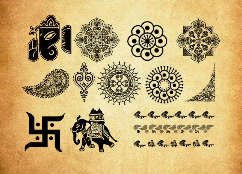 专业中东印花图案装饰PS笔刷 – 涵盖高品质中东印花图案装饰样式，兼容Photoshop全版本-25虚拟网