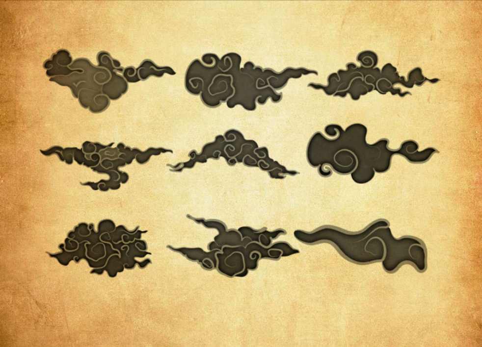 优质中国风古典祥云图案PS笔刷下载 - 提升中国风古典祥云图案设计效率，新手也能轻松上手-25虚拟网