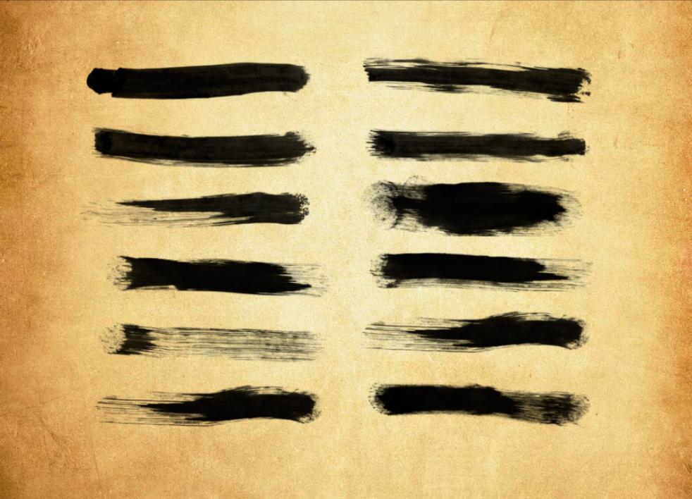 中国风墨迹涂抹痕迹PS笔刷资源 - 精选中国风墨迹涂抹痕迹元素，适配自然效果类设计-25虚拟网
