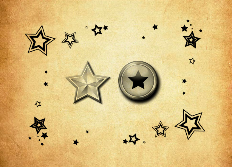 五角星和五角星边框PS笔刷 - 精致五角星和五角星边框元素，提升画面完整性，增强设计感-25虚拟网