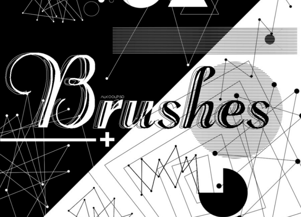 专业人工智能科技图形PS笔刷 - 包含高品质人工智能科技图形样式，兼容Photoshop全版本-25虚拟网