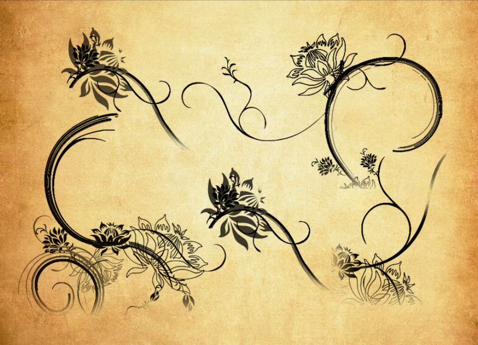 优雅的创意荷花PS笔刷 - 多功能优雅的创意荷花素材，适用于各类设计项目-25虚拟网