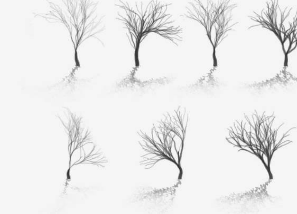 精选冬季枯树和树干PS笔刷 - 高品质冬季枯树和树干资源,提升设计专业度-25虚拟网