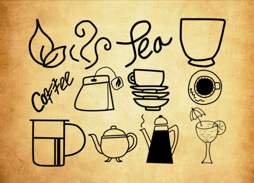 冲泡咖啡系列图标简笔画PS笔刷 - 多功能冲泡咖啡系列图标简笔画素材，适用于各类设计项目-25虚拟网