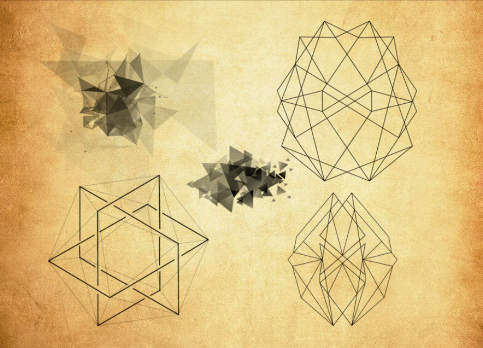 几何图像和碎片背景PS笔刷 - 多功能几何图像和碎片背景素材，适用于各类设计项目-25虚拟网