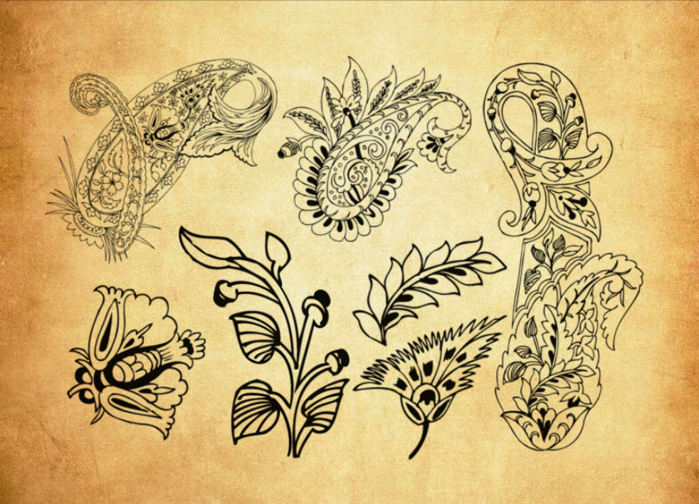 创意的佩斯利花纹装饰PS笔刷 – 高效创意的佩斯利花纹装饰设计工具，节省80%手动绘制时间-25虚拟网