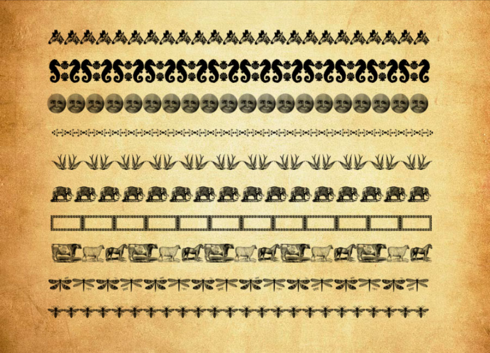 创意的动物组成的分割线PS笔刷 - 生动创意的动物组成的分割线元素,还原自然质感,提升设计真实感-25虚拟网