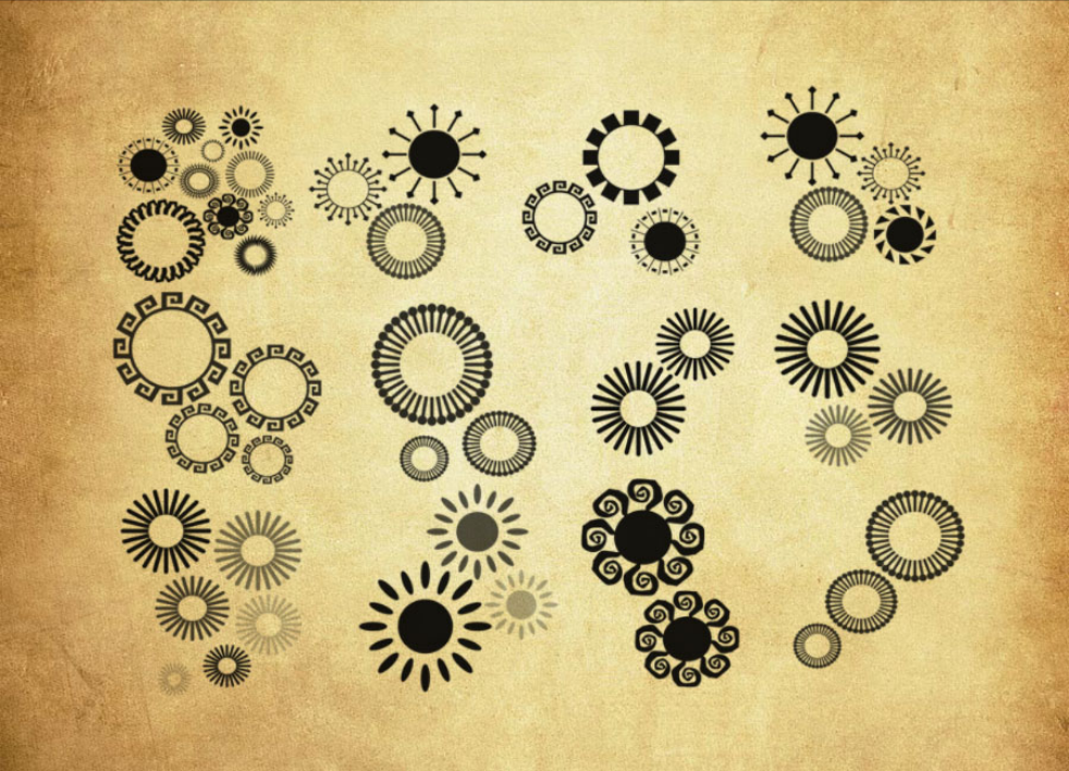 优质创意的圆形时尚元素PS笔刷下载 - 提升创意的圆形时尚元素设计效率，新手也能轻松上手-25虚拟网