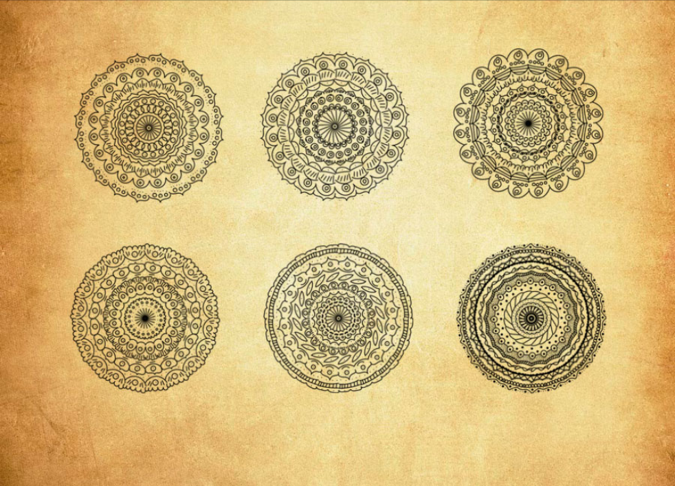 创意的圆形花纹装饰PS笔刷 - 高效创意的圆形花纹装饰设计工具，节省80%手动绘制时间-25虚拟网