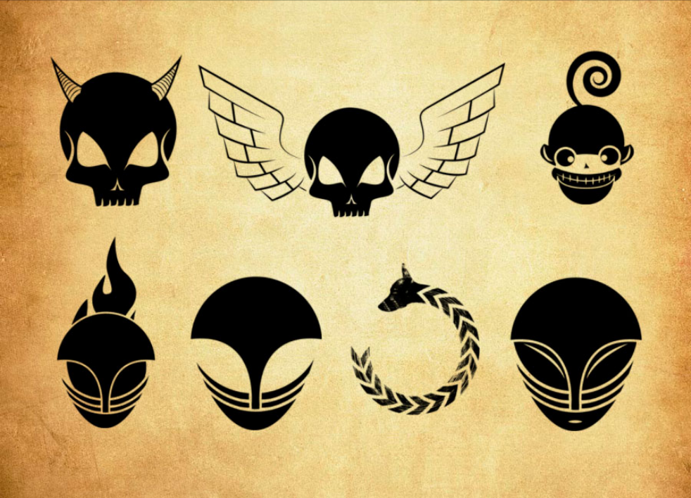 创意的外星人头像PS笔刷 - 多功能创意的外星人头像素材，适配各类设计项目-25虚拟网