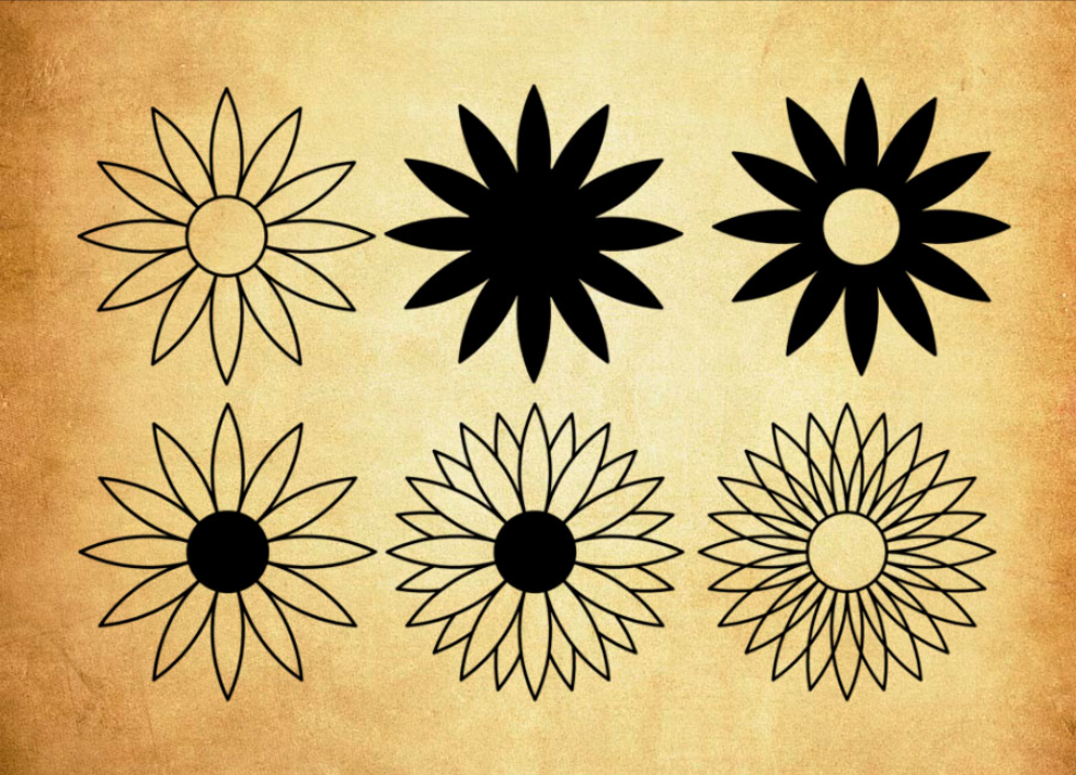 创意的多边形花朵PS笔刷资源 - 精选创意的多边形花朵元素，适用于植物花卉类设计-25虚拟网