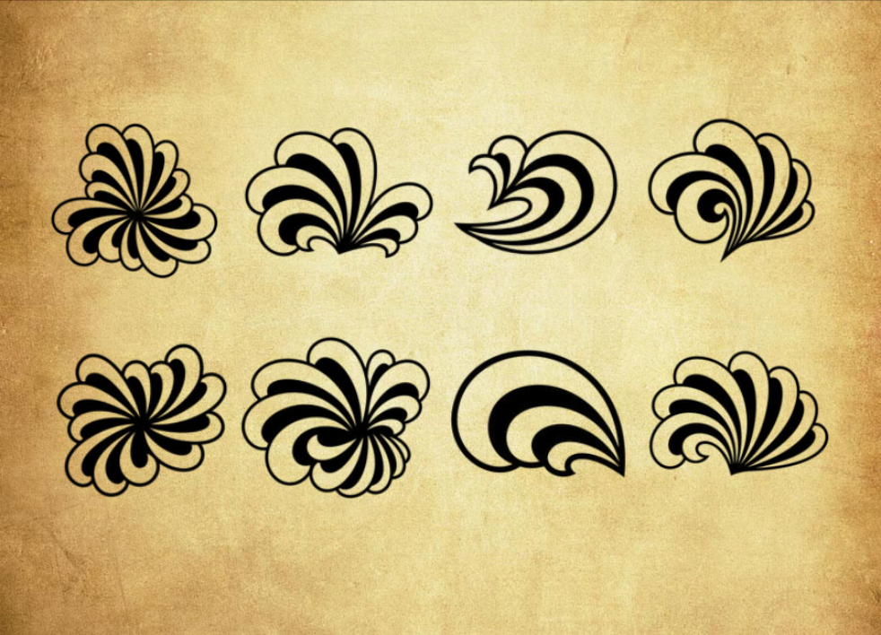 优质创意的浪花图案PS笔刷 - 细腻创意的浪花图案样式，适配自然主题设计项目-25虚拟网