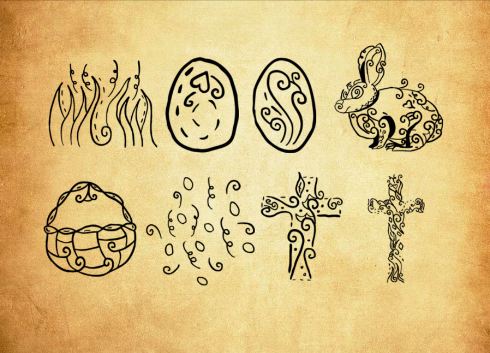 优质创意的花纹兔子和十字架PS笔刷下载 - 提升创意的花纹兔子和十字架设计效率，新手也能轻松上手-25虚拟网