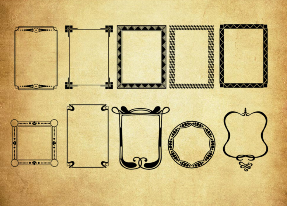 创意的花纹边框PS笔刷 - 精致创意的花纹边框图案，打造独特设计风格，提高作品质感-25虚拟网