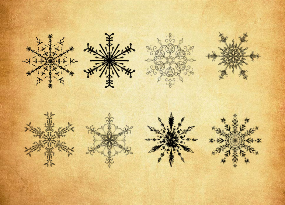 专业创意的雪花图案PS笔刷 - 包含高品质创意的雪花图案样式，兼容Photoshop全版本-25虚拟网