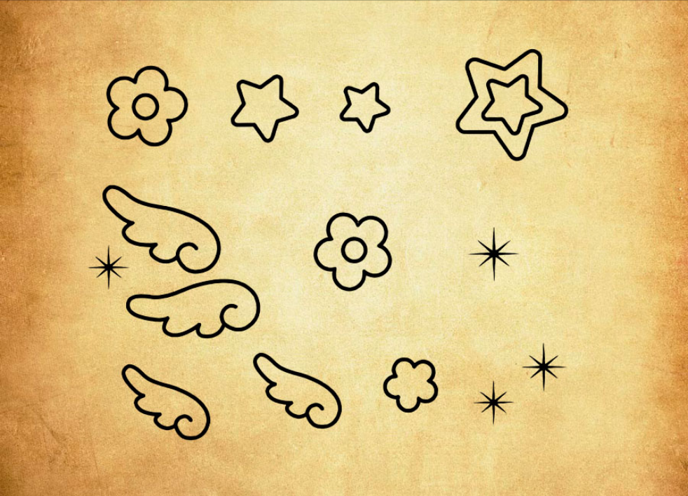 卡通五角星和翅膀PS笔刷 - 创意卡通五角星和翅膀工具，让漫画设计更高效有趣-25虚拟网