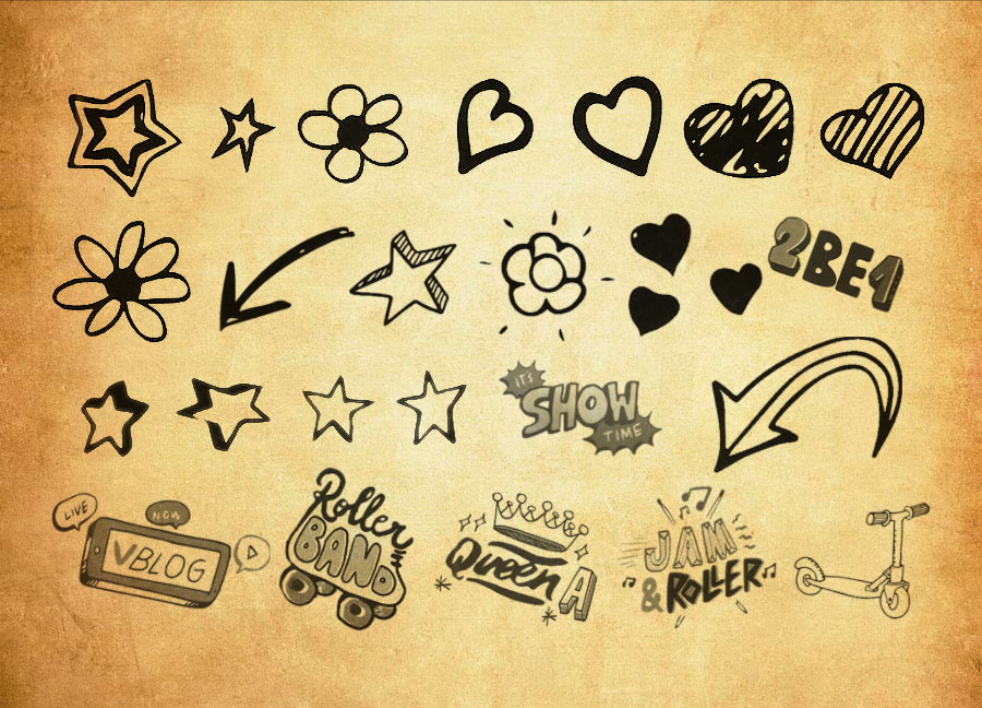 优质卡通涂鸦图形元素PS笔刷下载 - 提升卡通涂鸦图形元素设计效率，新手也能轻松上手-25虚拟网