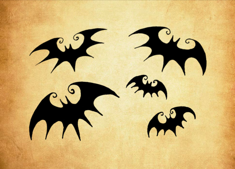 趣味卡通蝙蝠剪影效果PS笔刷 - 丰富卡通蝙蝠剪影效果样式，轻松打造卡通风格作品-25虚拟网