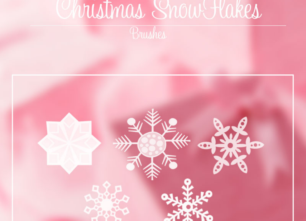 趣味卡通风格的雪花形状PS笔刷 - 丰富卡通风格的雪花形状样式，轻松打造卡通风格作品-25虚拟网