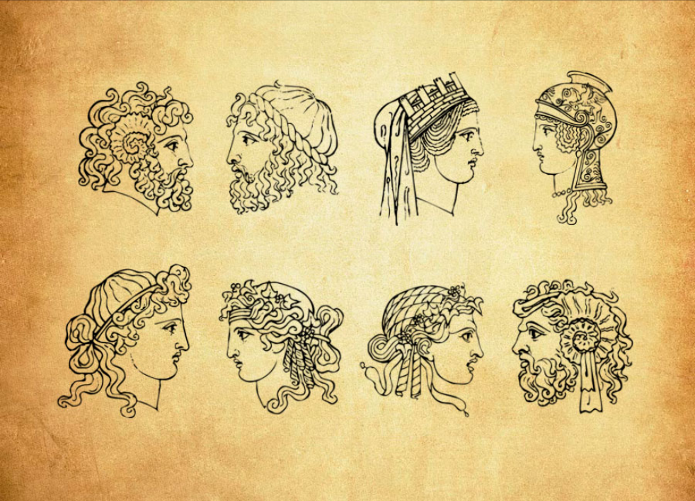 古代神像头像图案PS笔刷 – 高效古代神像头像图案设计工具，节省80%手动绘制时间-25虚拟网