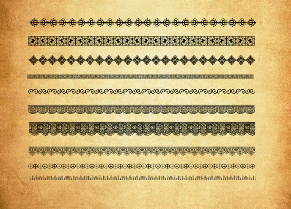 专业古典花纹分割线装饰PS笔刷 - 包含高品质古典花纹分割线装饰样式,兼容Photoshop全版本-25虚拟网