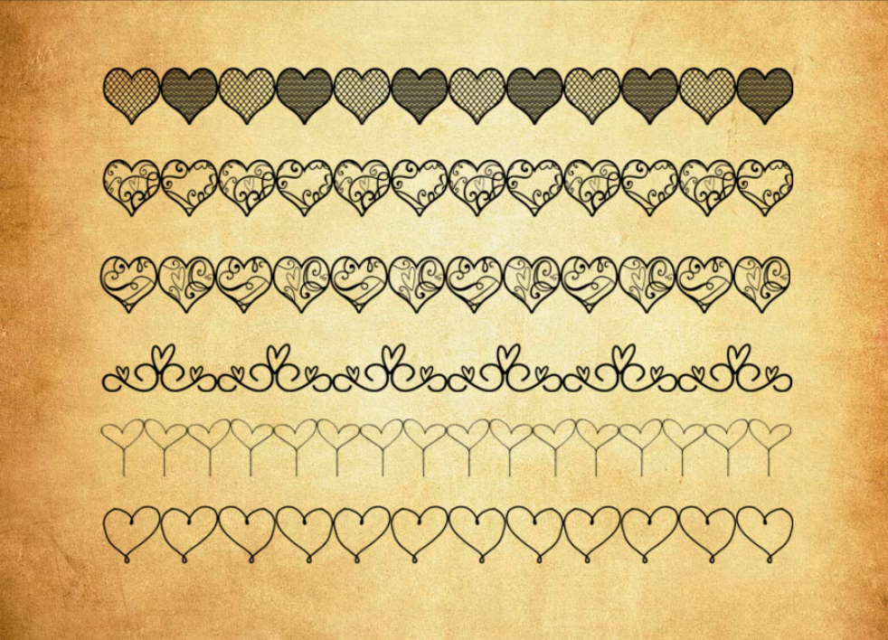 可爱的心形分隔符PS笔刷 - 高效可爱的心形分隔符设计工具，节省80%手动绘制时间-25虚拟网