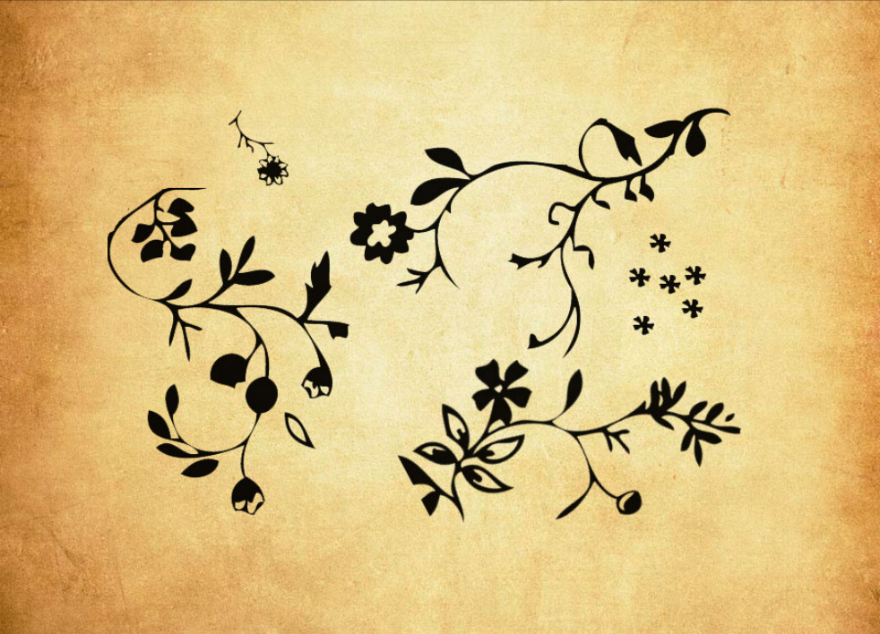 精选可爱的植物花纹装饰PS笔刷下载 - 提升可爱的植物花纹装饰设计效率,新手也能轻松上手-25虚拟网