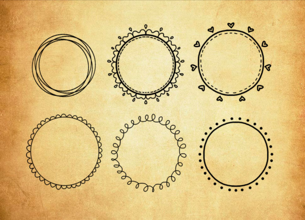 可爱的涂鸦圆圈PS笔刷资源 - 精选可爱的涂鸦圆圈元素，适配艺术风格类设计-25虚拟网