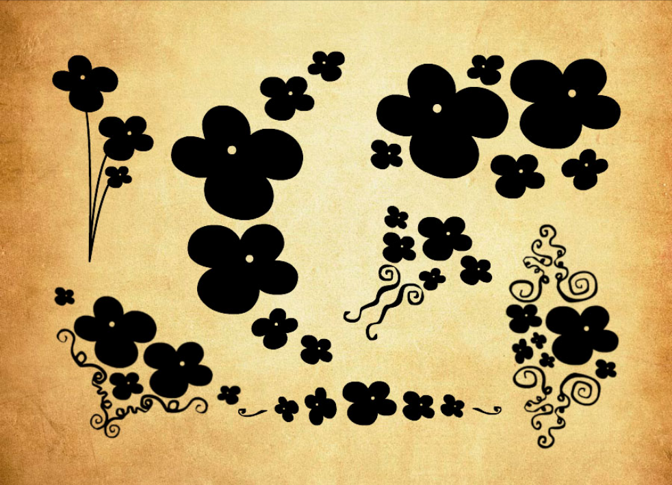 优质可爱的涂鸦花朵和花纹PS笔刷 - 包含高品质可爱的涂鸦花朵和花纹样式,兼容Photoshop全版本-25虚拟网