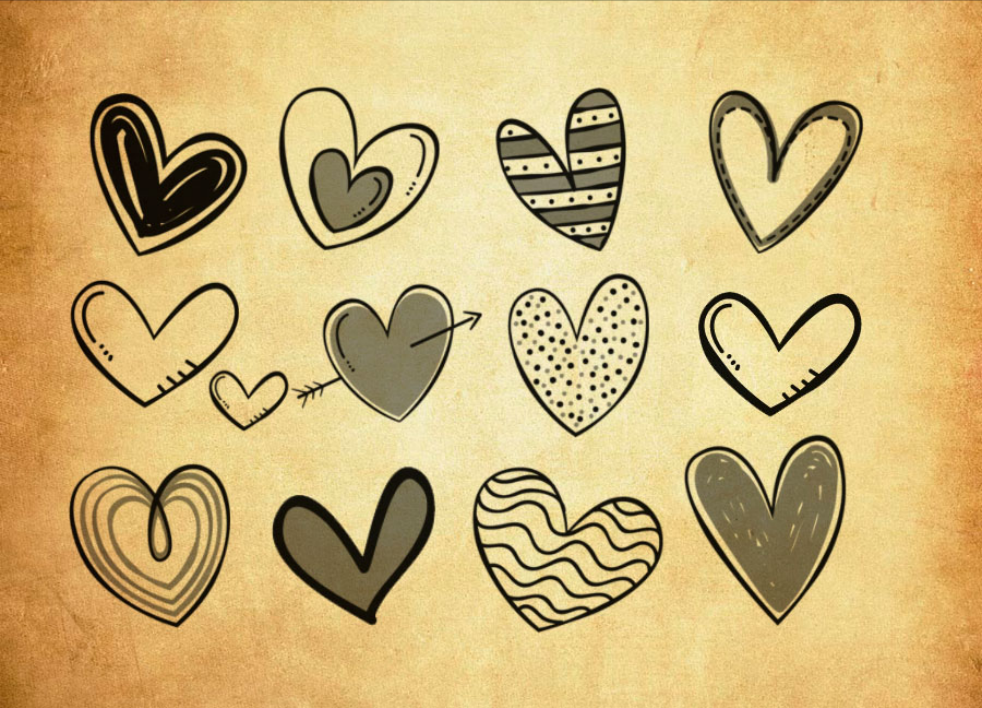 优质可爱的爱心和心形PS笔刷下载 - 提升可爱的爱心和心形设计效率，新手也能轻松上手-25虚拟网