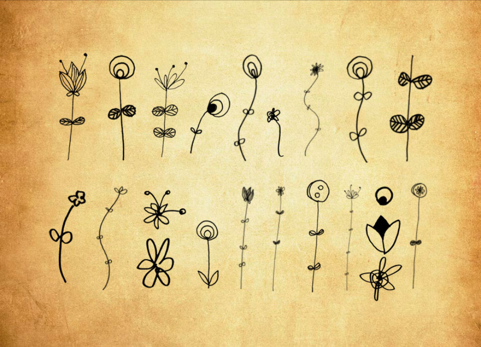 优质可爱的童趣花纹装饰PS笔刷下载 - 提升可爱的童趣花纹装饰设计效率，新手也能轻松上手-25虚拟网